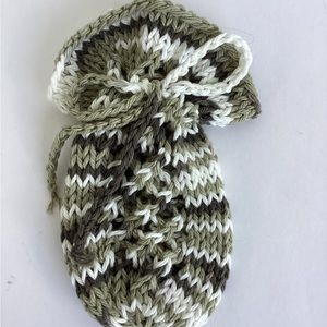 Men's Soap Saver Bag Hand Crafted Green Brown Grooming Fathers Day